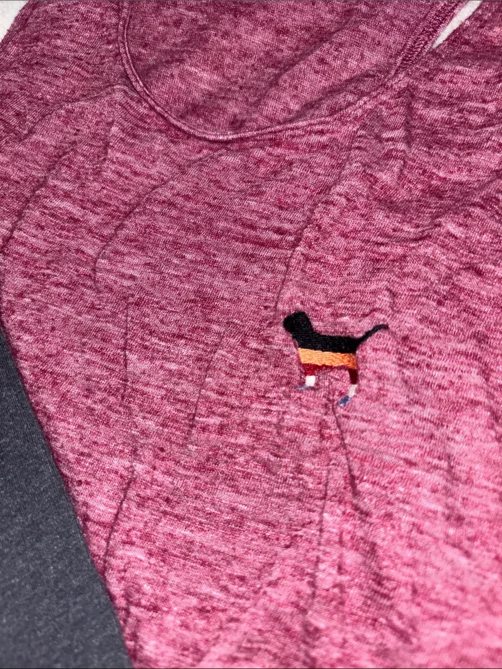 VS PINK Heather Magenta Racerback Tank with Charcoal Leggings - Picture 5 of 6